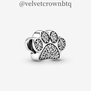 Pandora Dog Paw Print Charm with Clear CZ|Pendant